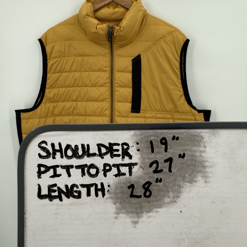 Carbon 2 Cobalt Mens Yellow Puffer Vest Size XXL New With Tags Recycled Material - Picture 9 of 9